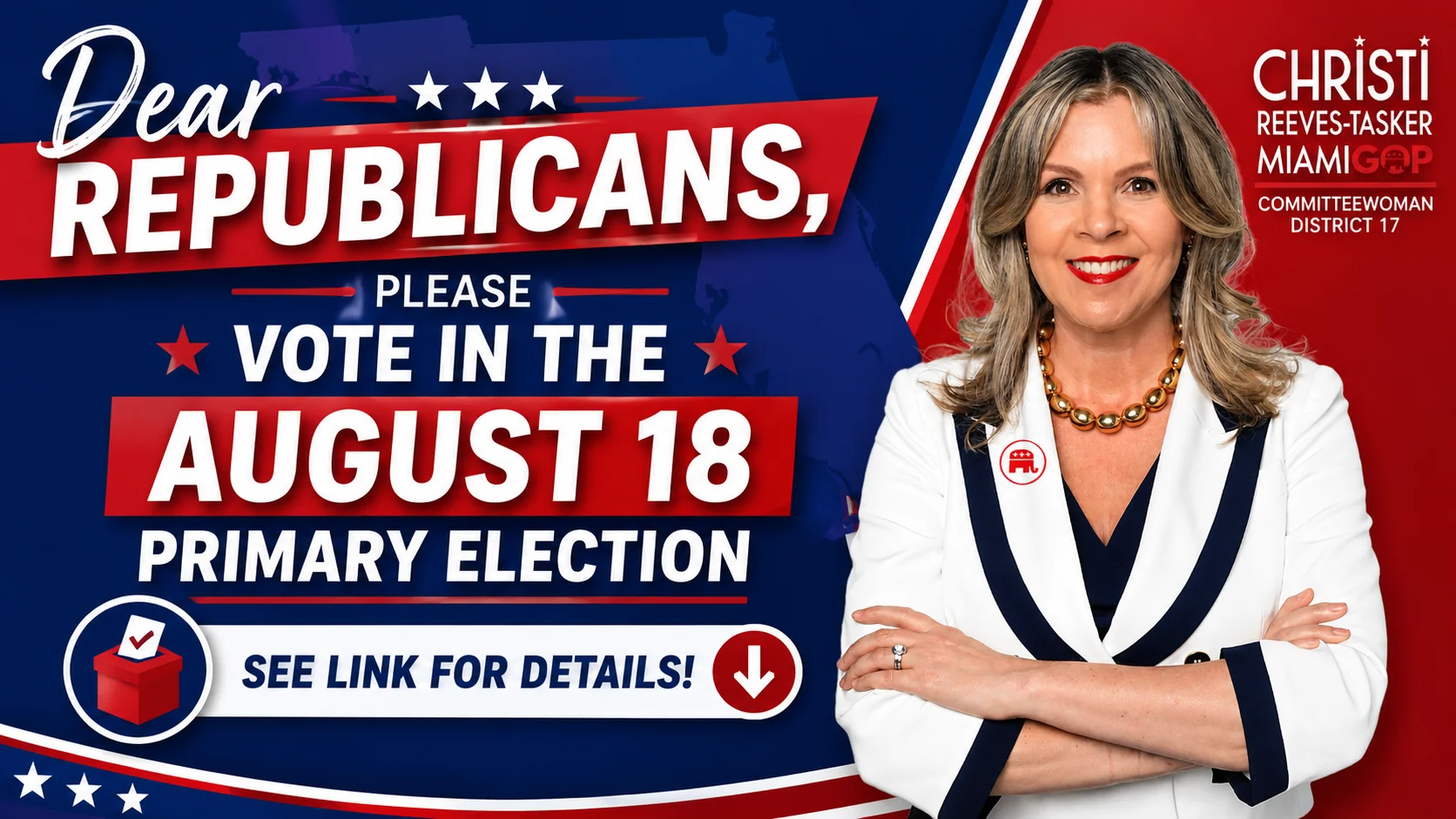 august 18 republican primary elections in florida reminder